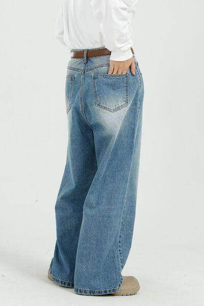 Wide Leg Jeans with Pockets for Comfortable Style - Selvanelle