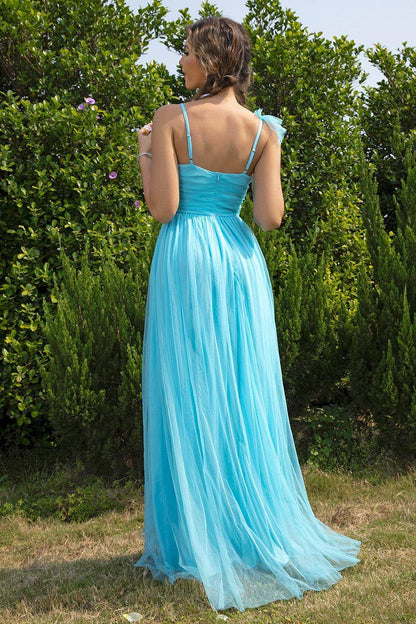 Asymmetrical Ruched Slit Dress for Elegant Evening Wear - Selvanelle