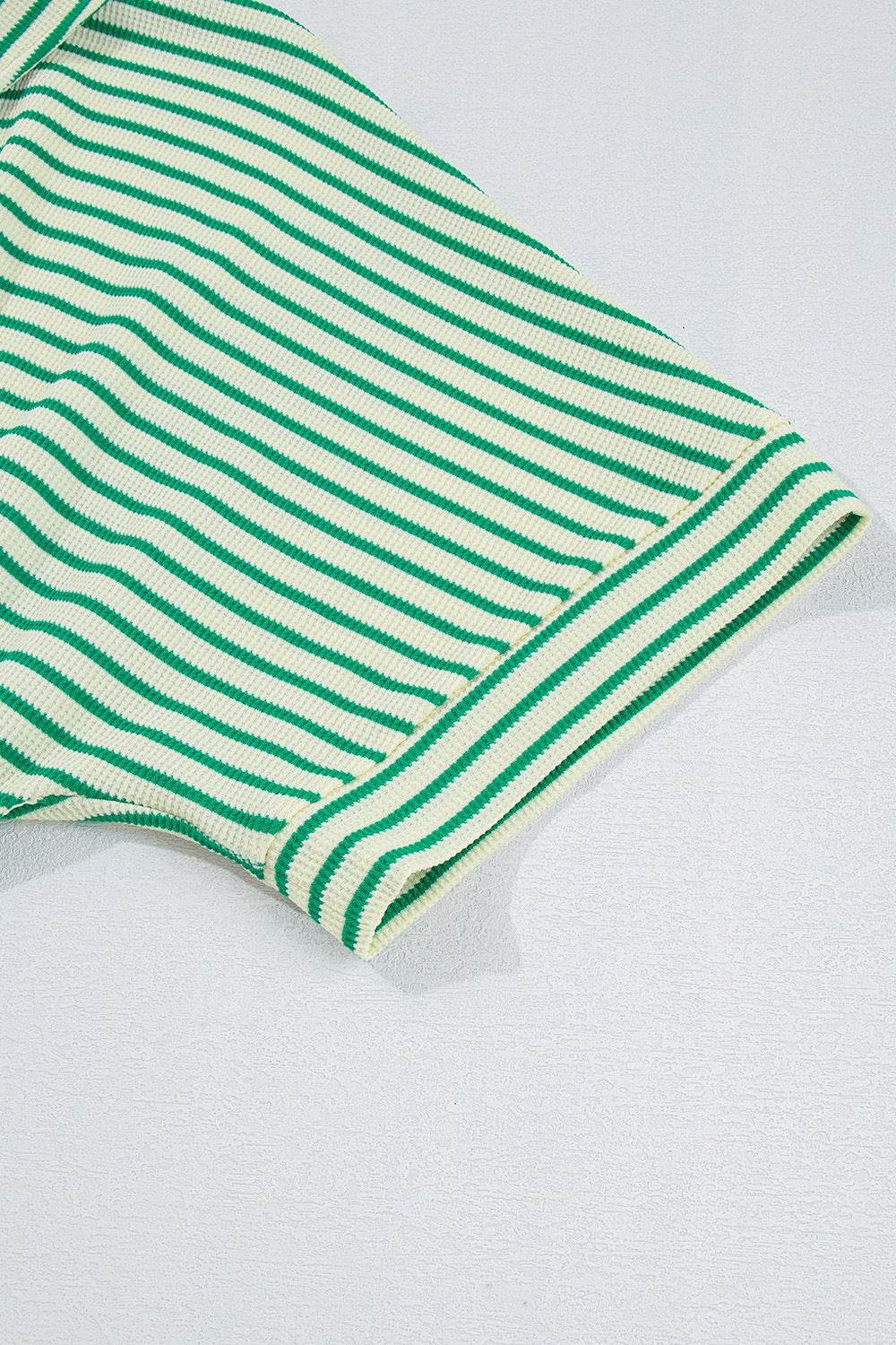 Striped Half Sleeve Tie Waist Romper - Selvanelle