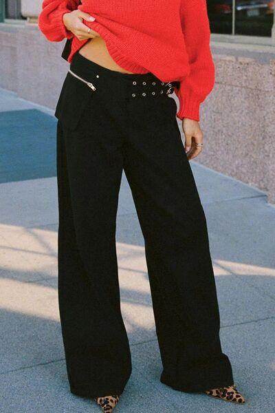 Stylish Wide Leg Jeans with Pockets for Everyday Wear - Selvanelle