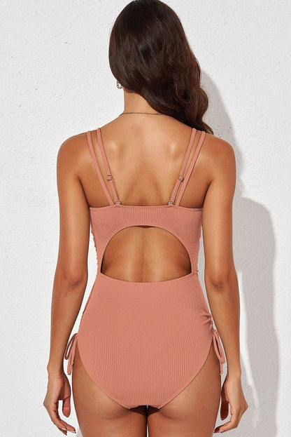 Tied Cutout Plunge One-Piece Swimsuit - Selvanelle