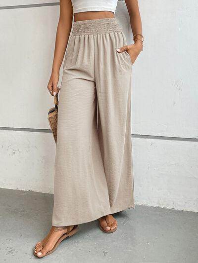 Perfee Wide Leg Pants with Pockets for Women Stylish Comfort - Selvanelle