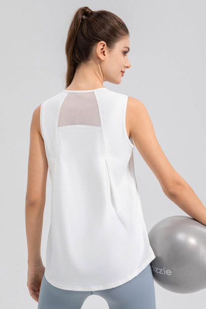 Round Neck Wide strap Active Tank - Selvanelle