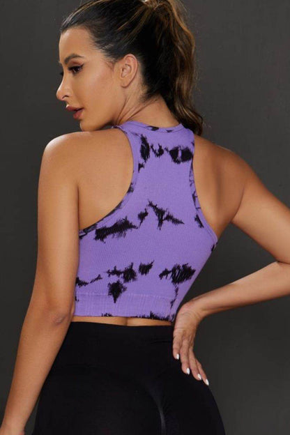 Tie-dye Cropped Round Neck Tank Top - Selvanelle