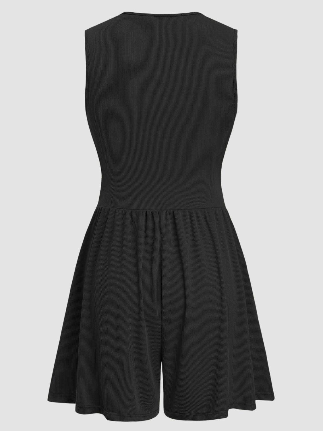 Ruched Plunge Sleeveless Romper - Selvanelle