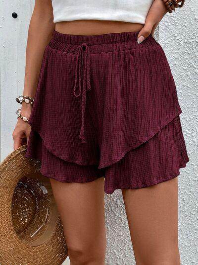 Perfee Tied Layered High Waist Shorts for Stylish Comfort - Selvanelle