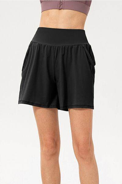 Pocketed Elastic Waist Active Shorts for Comfort and Style - Selvanelle