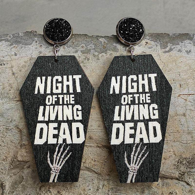 Coffin Shape Wooden Dangle Earrings for Unique Style - Selvanelle