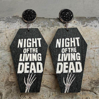 Coffin Shape Wooden Dangle Earrings for Unique Style - Selvanelle