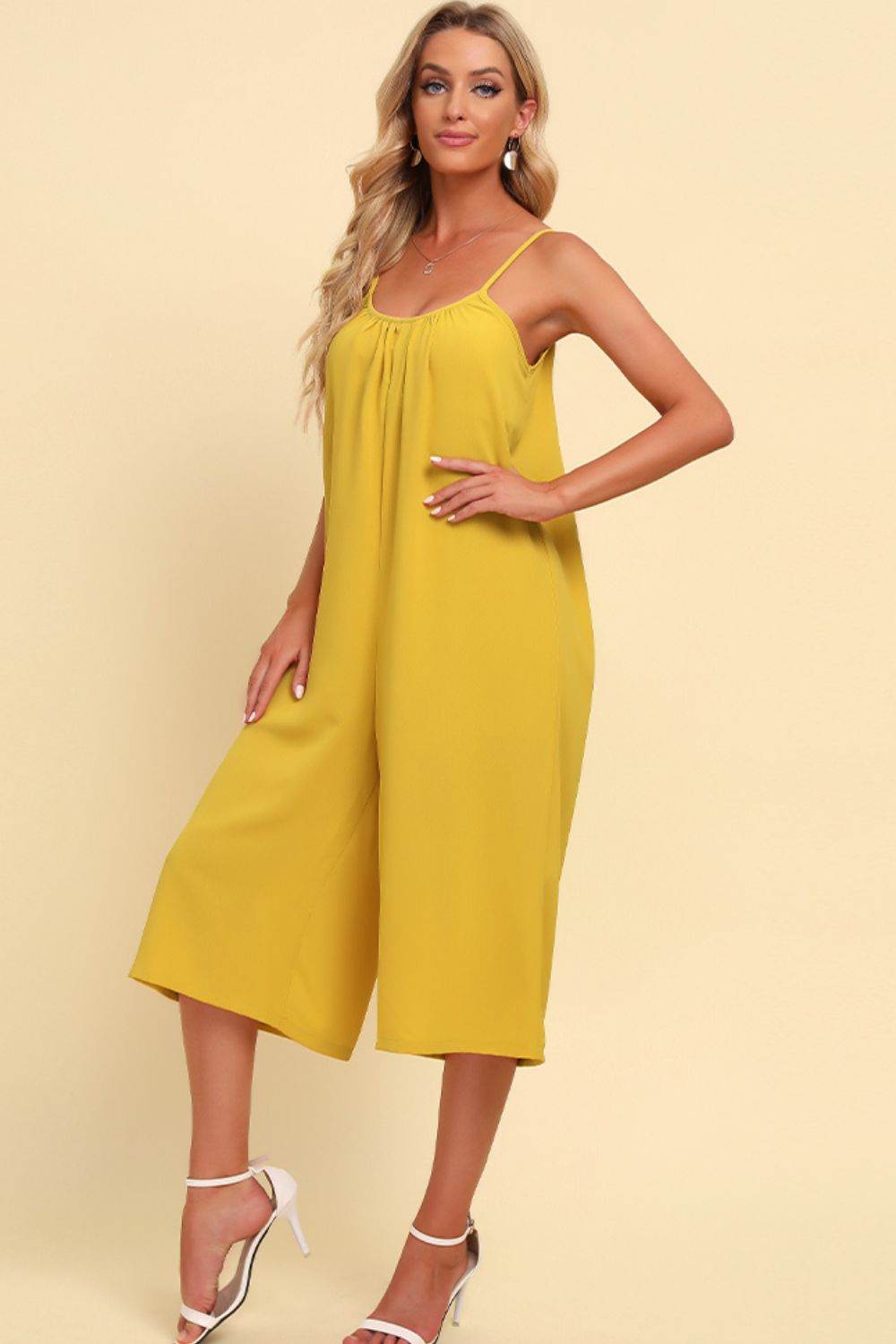 Spaghetti Strap Scoop Neck Jumpsuit - Selvanelle
