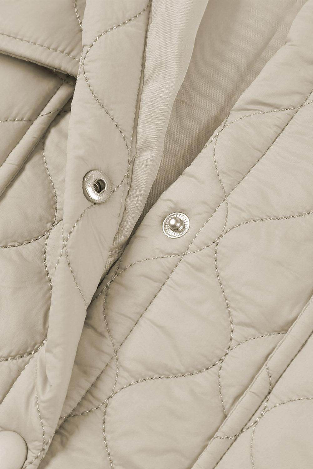 Snap Down Collared Winter Coat for Stylish Warmth - Selvanelle