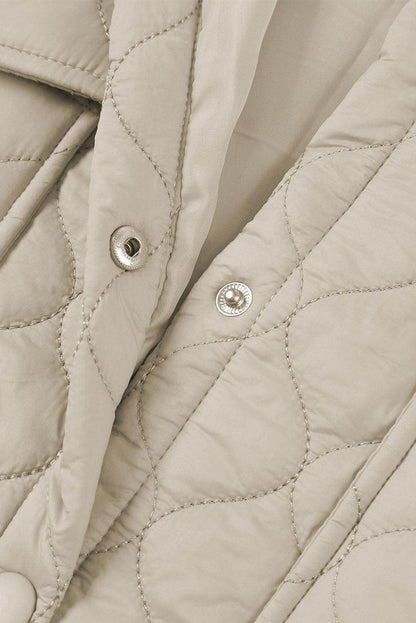 Snap Down Collared Winter Coat for Stylish Warmth - Selvanelle