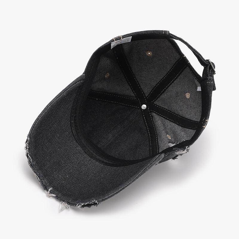 Distressed Adjustable Cotton Baseball Cap for Everyday Wear - Selvanelle