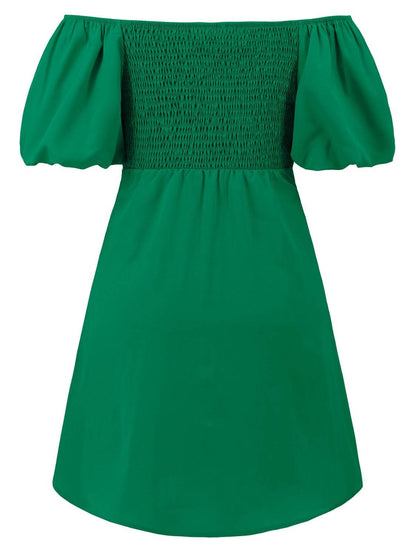 Cutout Twisted Off-Shoulder Short Sleeve Dress - Selvanelle