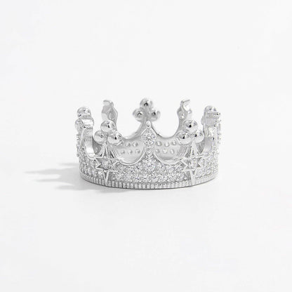 Crown Shape Zircon 925 Sterling Silver Ring for Women - Selvanelle