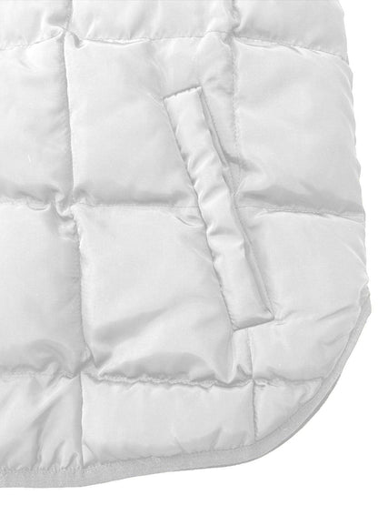 Pocketed Plaid Quilted Zip Up Winter Coat for Women - Selvanelle