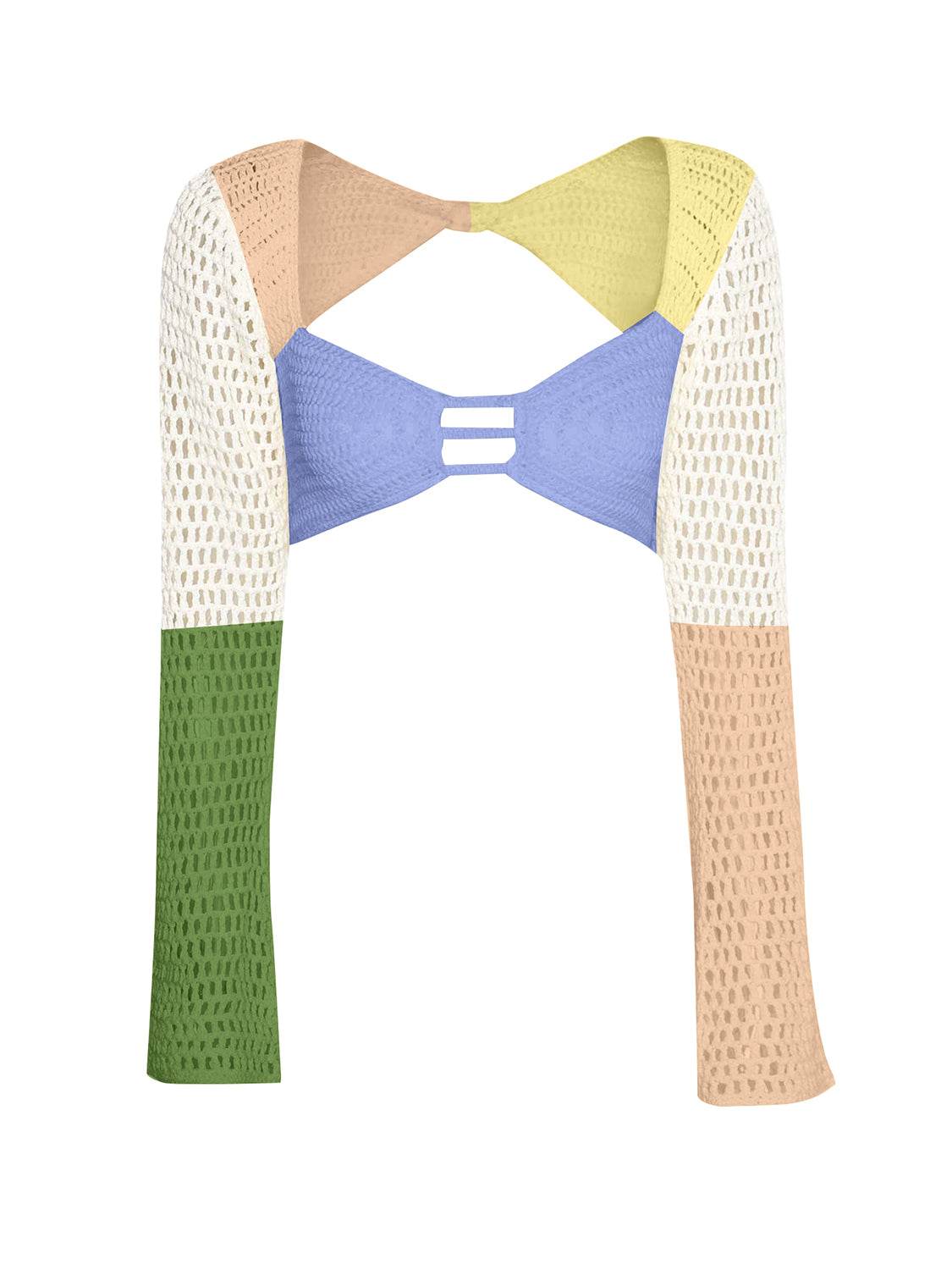 Tied Long Sleeve Top and Skirt Cover Up Set - Selvanelle