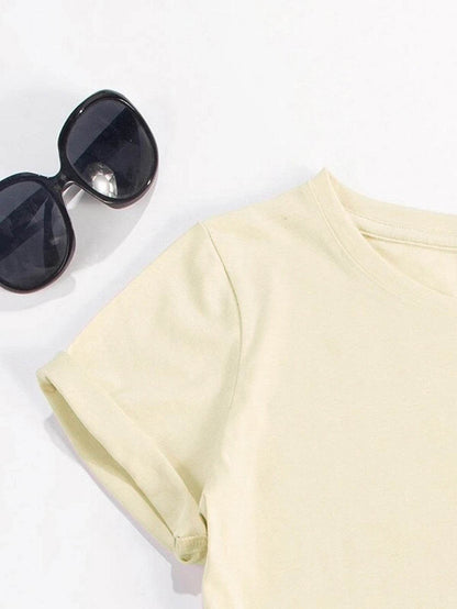 Graphic Round Neck Short Sleeve T-Shirt - Selvanelle