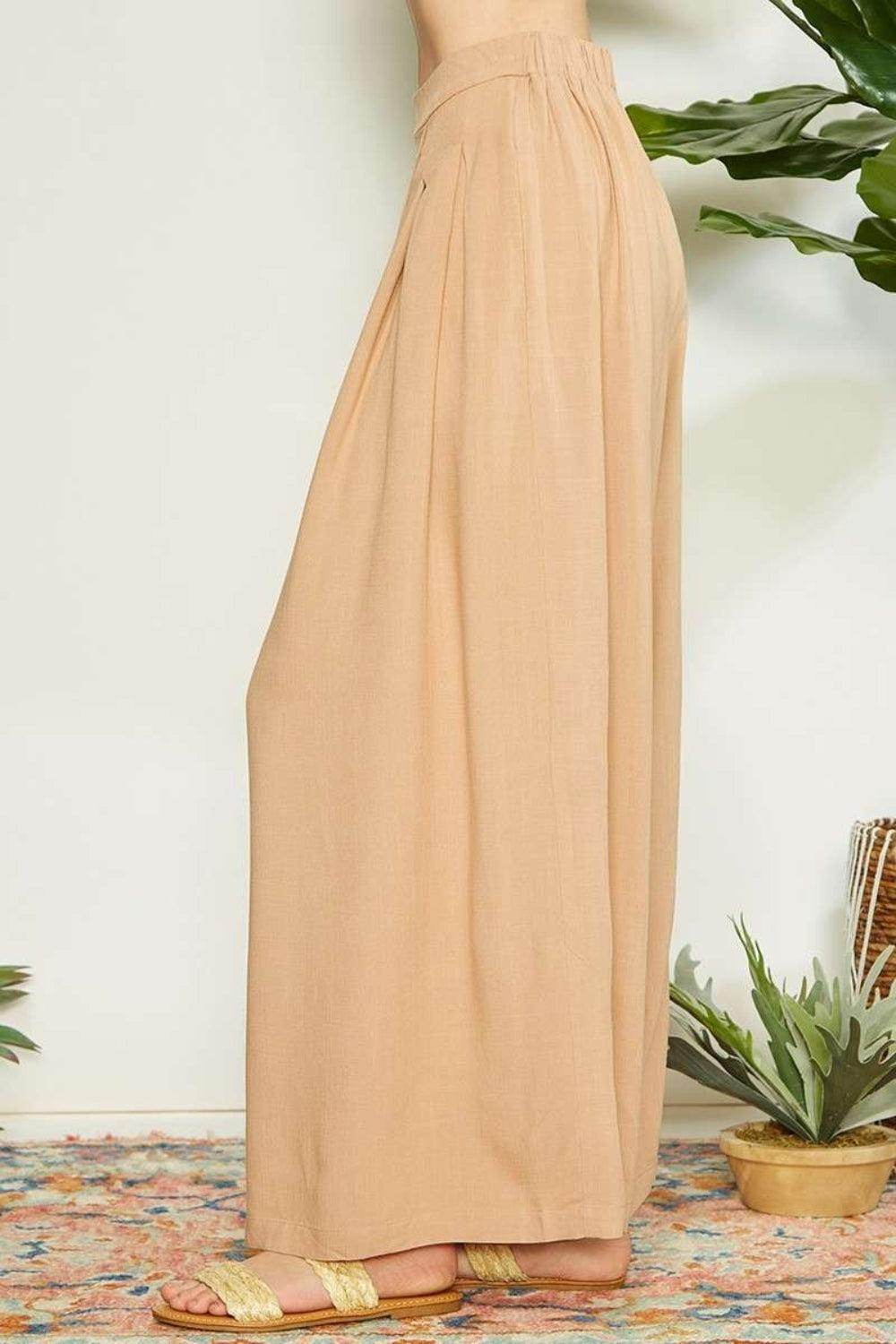 Mittoshop Wrap Pleating Detail Wide Leg Pants for Women - Selvanelle