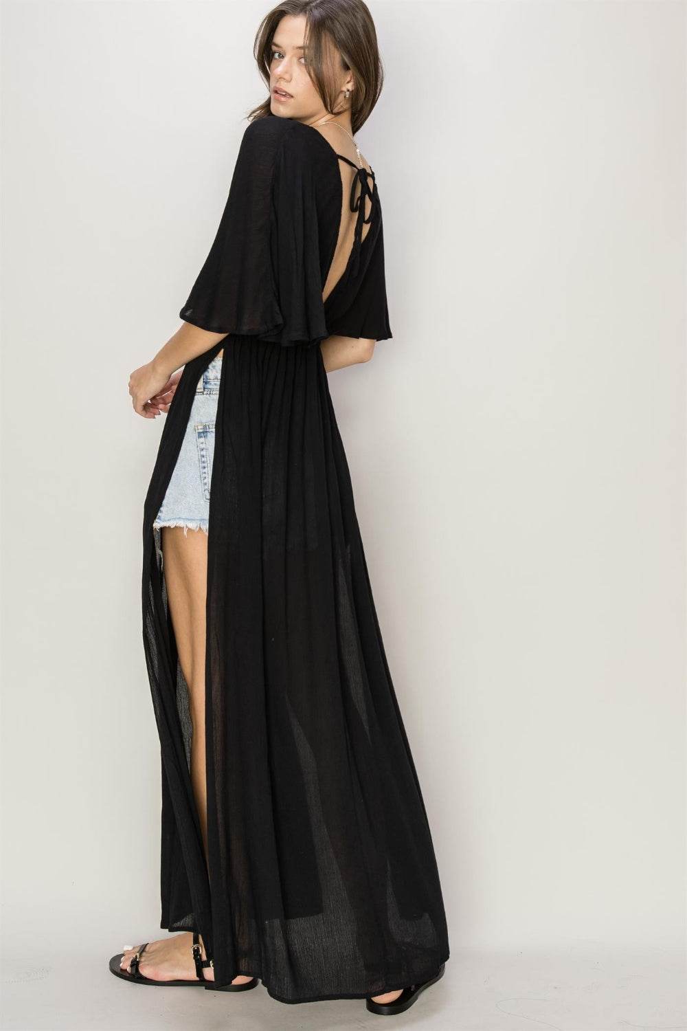 HYFVE Tie Back Maxi Split Cover Up Dress - Selvanelle