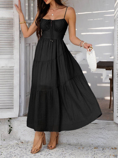Devine Smocked Tiered Maxi Cami Dress - Selvanelle