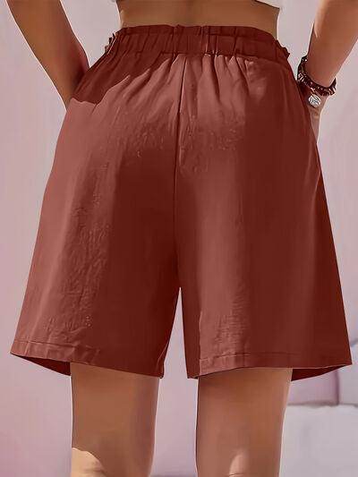 Full Size Pocketed Elastic Waist Shorts for Everyday Comfort - Selvanelle