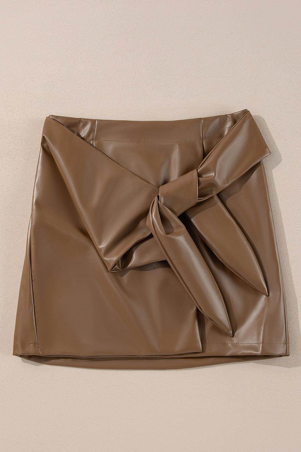 Bowknot Elastic Waist Mini Skirt for Stylish Comfort - Selvanelle
