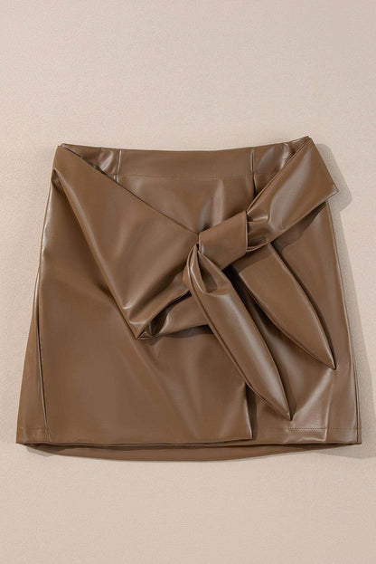 Bowknot Elastic Waist Mini Skirt for Stylish Comfort - Selvanelle