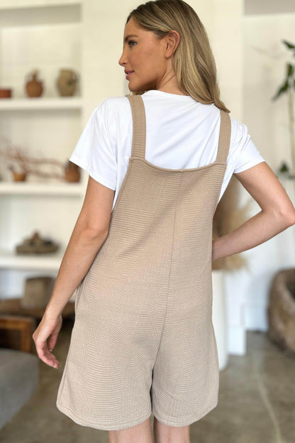 Double Take Full Size Texture Sleeveless Romper for Women - Selvanelle
