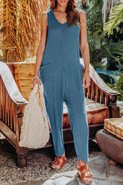 Double Take Full Size Sleeveless Straight Jumpsuit for Women - Selvanelle
