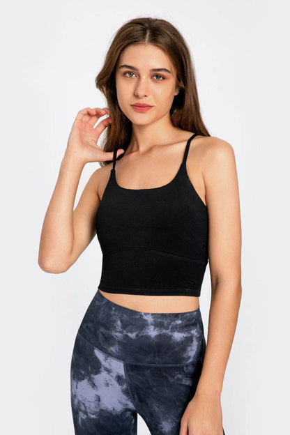 Millennia Crisscross Back Scoop Neck Sports Cami - Selvanelle