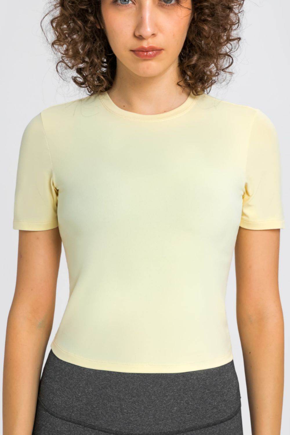 Millennia Round Neck Short Sleeve Yoga Tee - Selvanelle