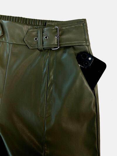 Half Elastic Waist Wide Leg Pants for Comfortable Style - Selvanelle