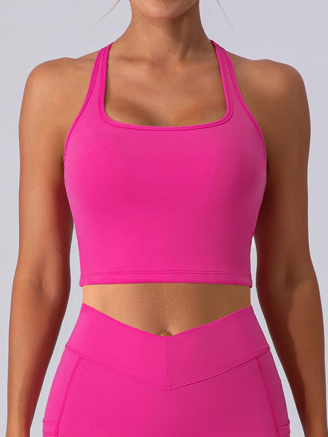 Square Neck Racerback Cropped Tank for Stylish Comfort