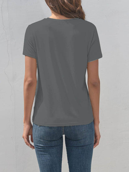 Graphic Round Neck Short Sleeve T-Shirt - Selvanelle