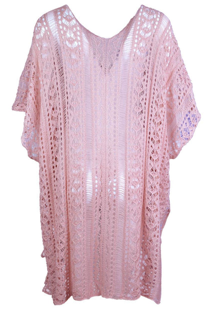 Angel Wings Cutout V-Neck Cover-Up with Tassel - Selvanelle