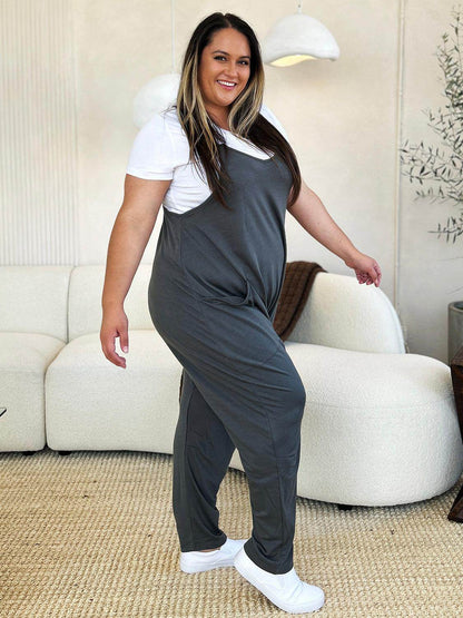 Double Take Full Size Sleeveless V-Neck Pocketed Jumpsuit - Selvanelle