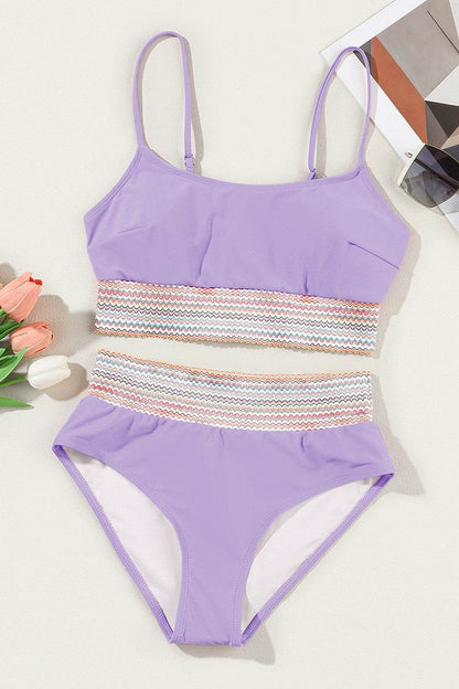 Scoop Neck Spaghetti Strap Bikini Set - Selvanelle