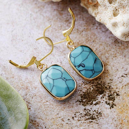 Copper Natural Stone Dangle Earrings for Elegant Style - Selvanelle