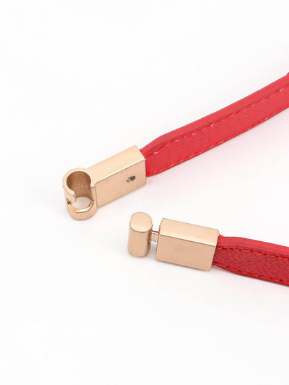 PU Elastic Skinny Belt for Women Adjustable Fashion Accessory - Selvanelle