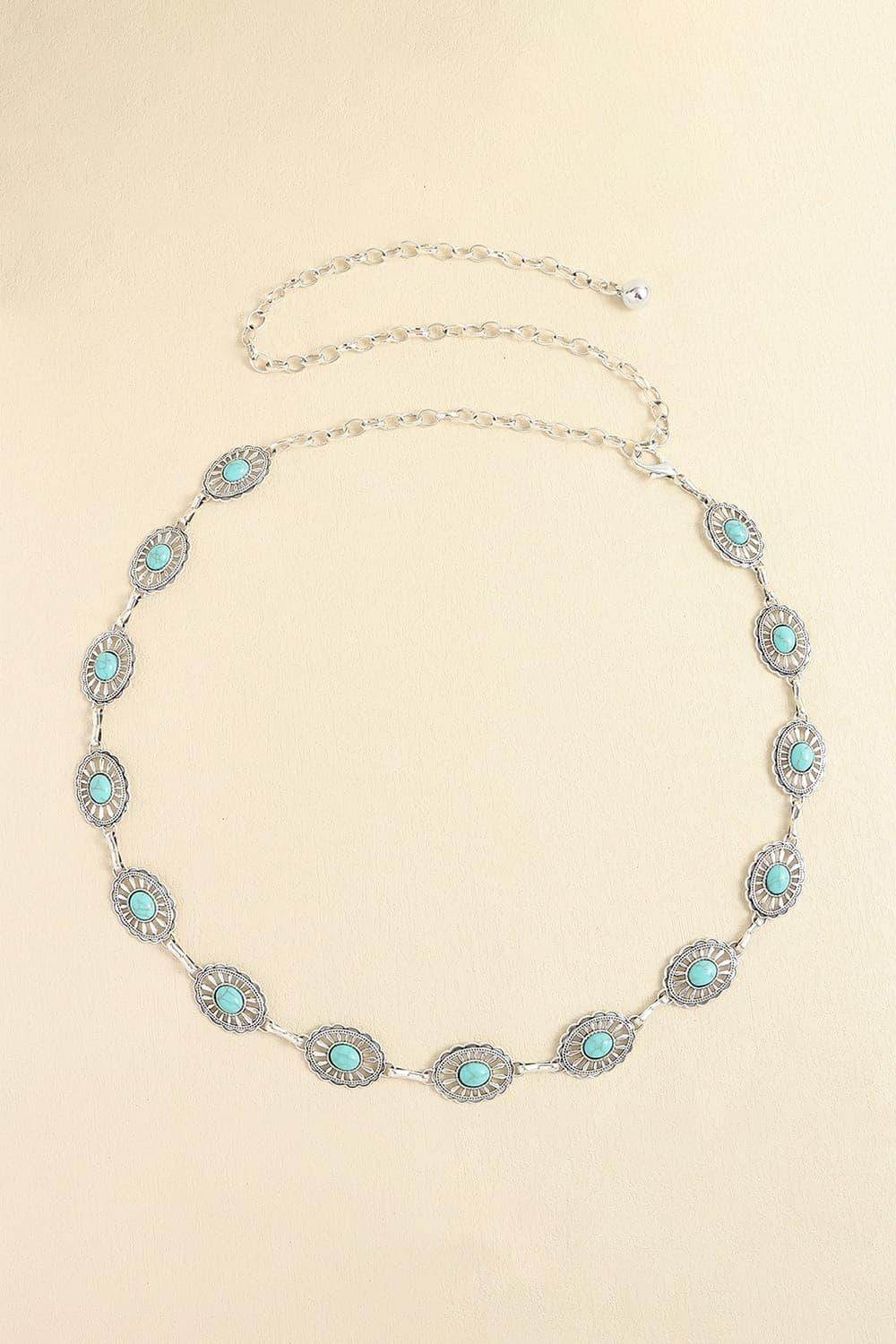 Vintage Turquoise Alloy Belt for Chic Fashion Style - Selvanelle