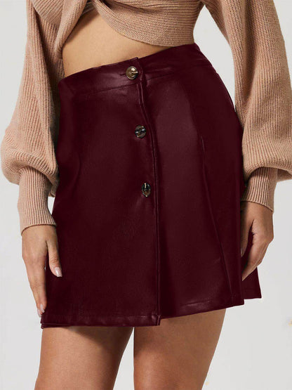 Buttoned High Rise Mini Skirt for Stylish Casual Wear - Selvanelle