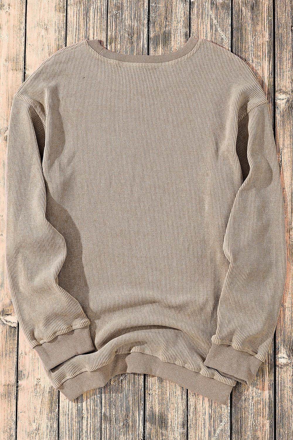Sequin Candy Cane Round Neck Sweatshirt for Women - Selvanelle