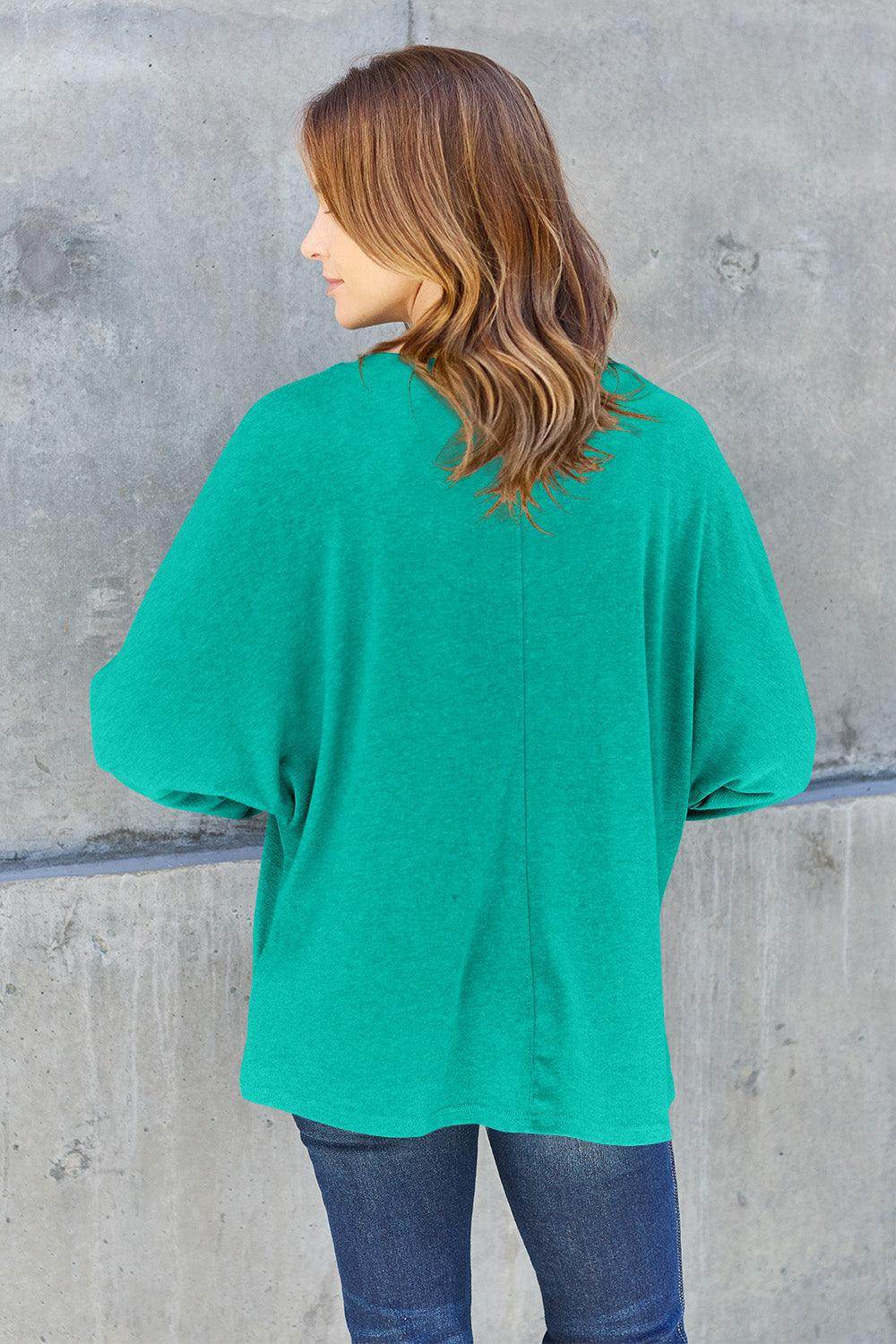 Double Take Full Size Round Neck Long Sleeve T-Shirt for Women - Selvanelle