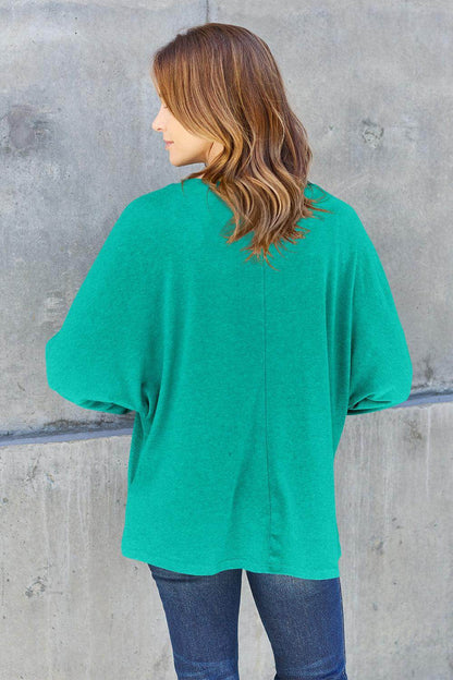 Double Take Full Size Round Neck Long Sleeve T-Shirt for Women - Selvanelle