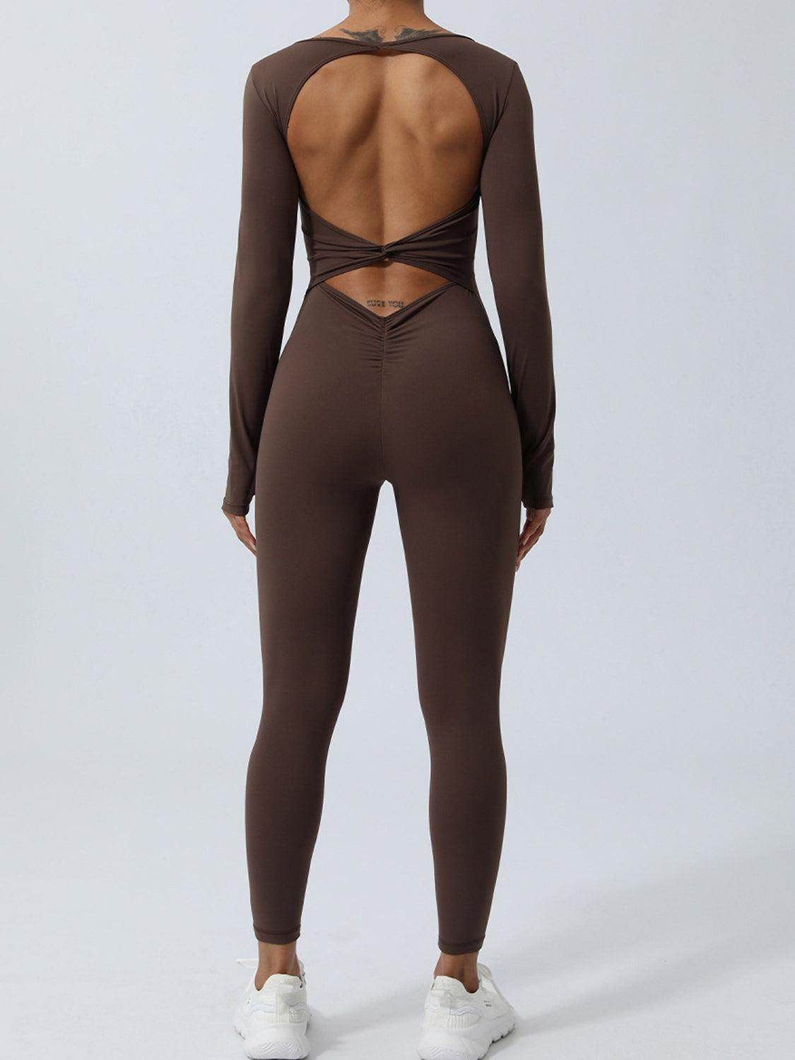 Twisted Backless Long Sleeve Jumpsuit for Women Fashion - Selvanelle