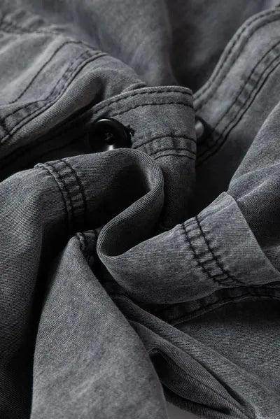 Button Up Long Sleeve Denim Jacket for Stylish Comfort - Selvanelle