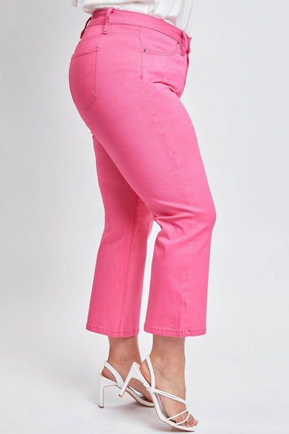 YMI Jeanswear Full Size Mid-Rise Hyperstretch Cropped Pants - Selvanelle