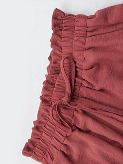Perfee Frill Tied Wide Leg Pants for Effortless Style - Selvanelle