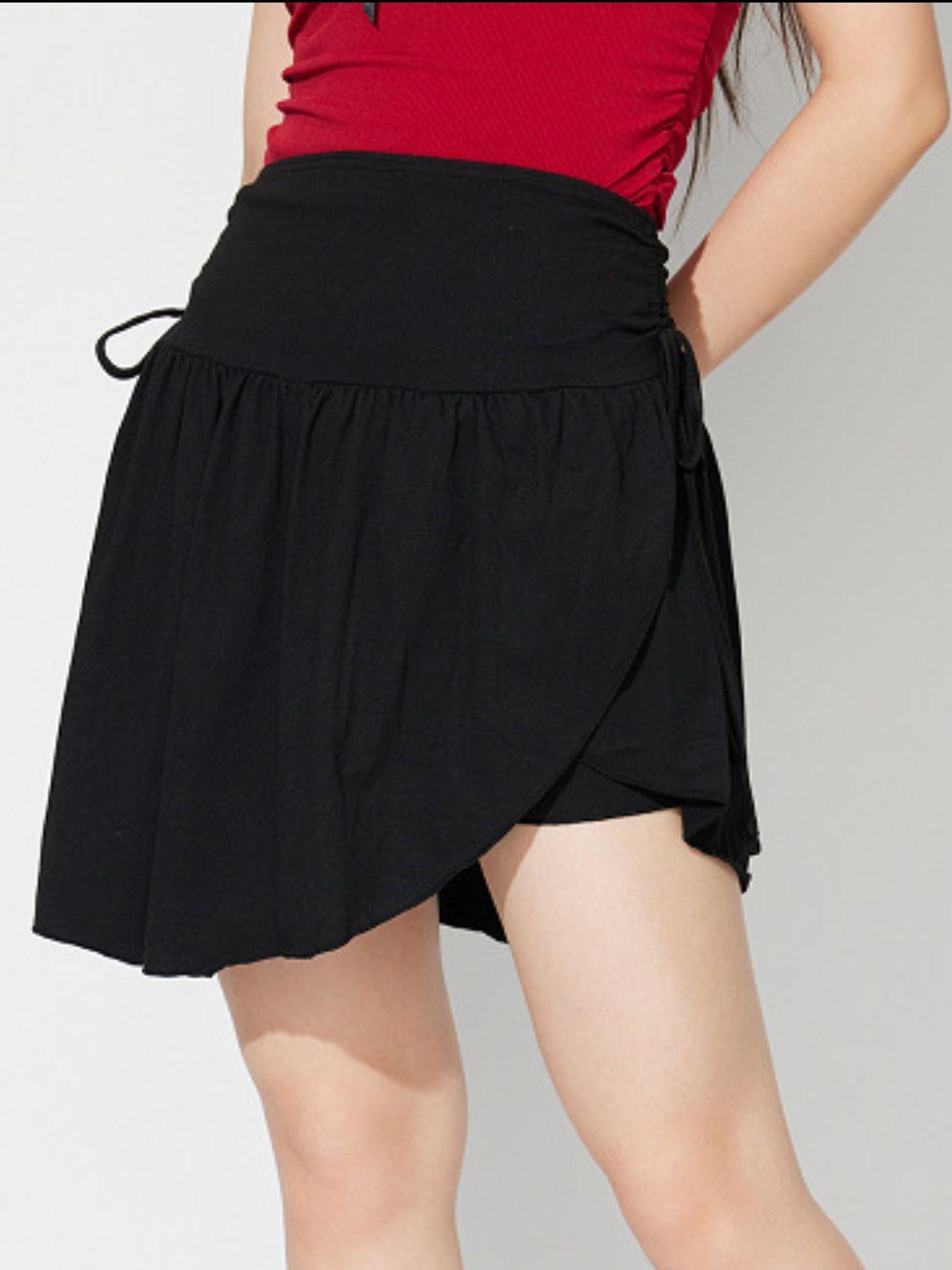 Side Tie Asymmetric Hem Mini Skirt for Casual Chic Style